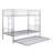 Silver Metal Bunk Bed With Trundle - And Reliable Modern Frame Construction-1219448989