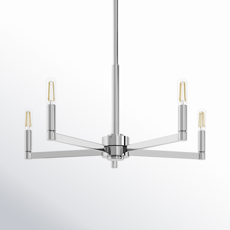 Ayansh Fullton Chandelier, Chrome, 10.5"H x 24"W x 24"D