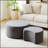 Nesting Coffee Table Set Of 2, Upholstered Round Tables For Living Room, Modern Foam Ottoman And Side Table, No Assembly Required-977535153