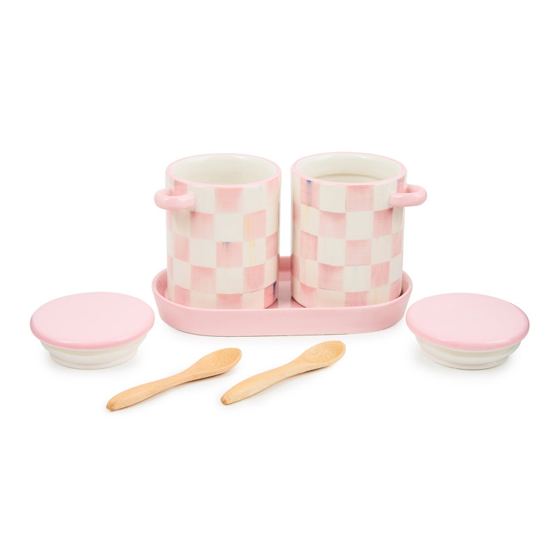 Rosy Check Farmhouse Canisters