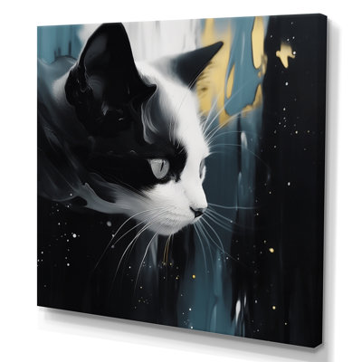«White and Black Captivating Cats III», reproduction sur toile encadrée