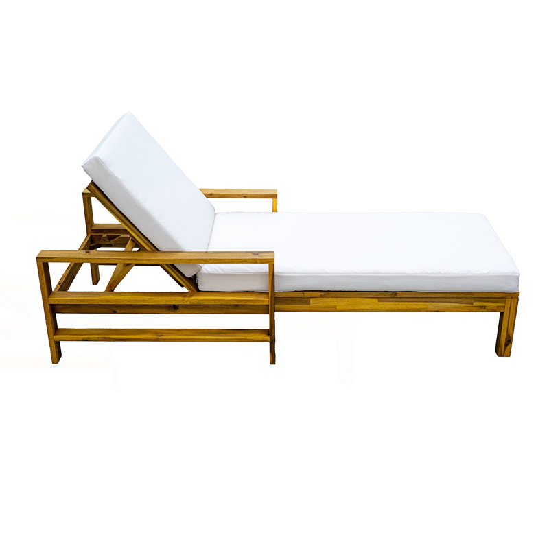 Adjustable Backrest Outdoor Lounge Chair, Beige