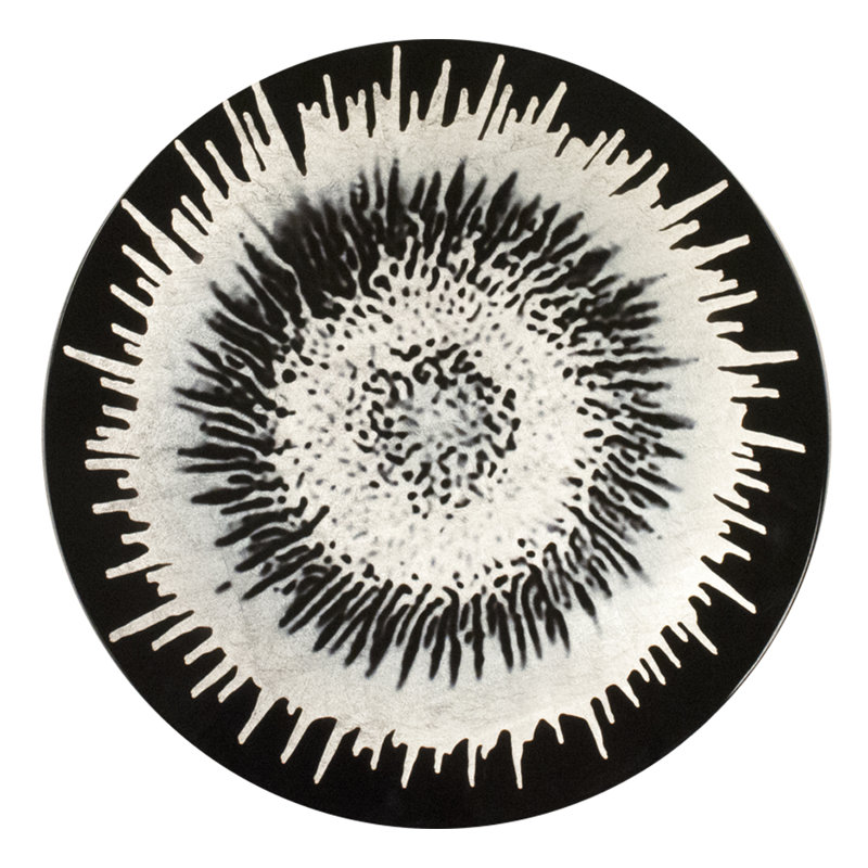 Splash On Black Lacquer Placemat, Black/White