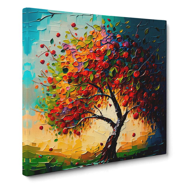 Apple Tree Palette Knife Painting No.1 - Wrapped Canvas, 50cm H x 50cm W x 3cm D