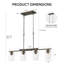 Luminaire suspendu pour îlot de cuisine avec abat-jour en verre transparent de 60 watts à 4 lumières noir et or antique-117599827-117599829