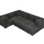 Canapé modulaire en U 108,6 po avec fonction de lit, rangement, 2 ports, prises de courant, méridienne de rangement en chenille noire et pour la maison