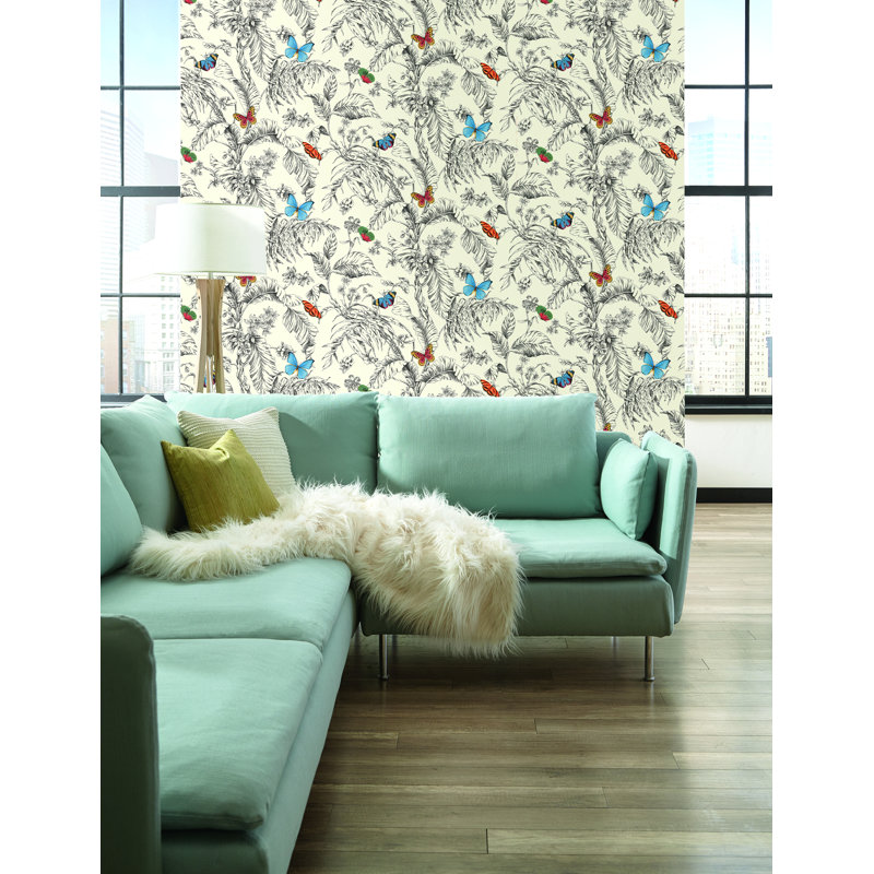  Rouleau de papier peint Papillon L 27 pi x l 27 po, rouge