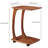 Solid Wood End Table With Rolling Wheels, C Shaped Side Table, TV Tray Table, Couch Table That Slide Under For Small Space, Living Room, Bedroom (Walnut)