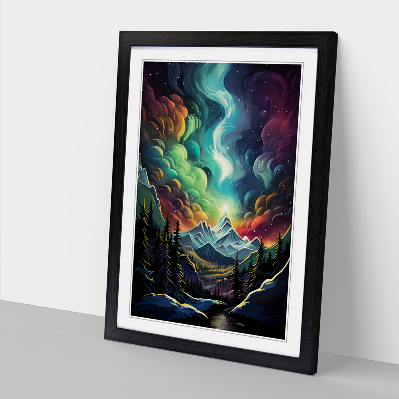 Single Picture Frame Print on Wood, 46cm H x 34cm W, Black Framed