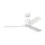 Visual Comfort Fan Cleancut Smart 54 LED Indoor Ceiling Fan with Threaded Downrod, Matte White ABS blades and Handheld Remote-317017028-317017027