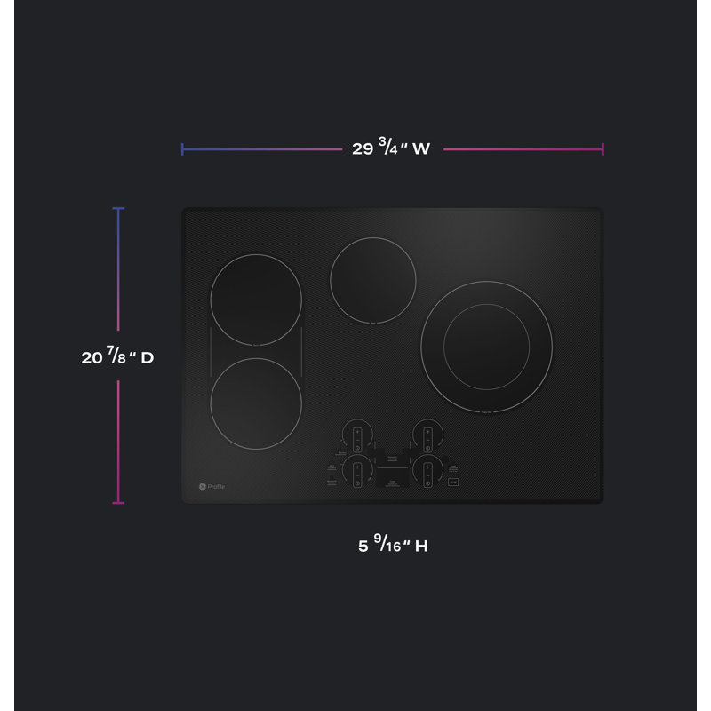30" Black Electric Induction Cooktop with Touch Control