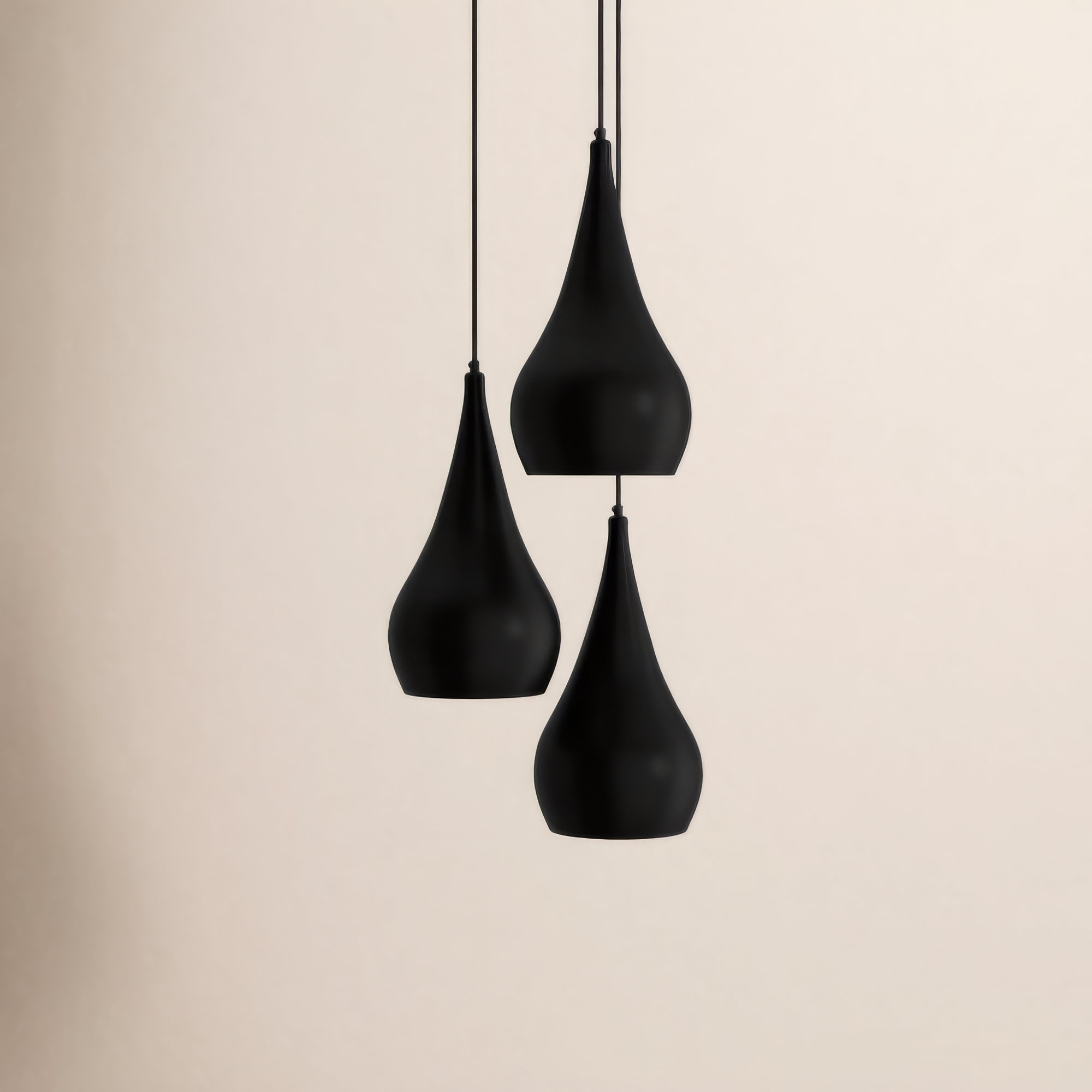 Franconia 3 Light Metal Dimmable Pendant, Black