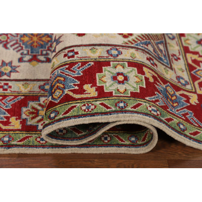 Geometric Kazak Oriental Accent Rug 5