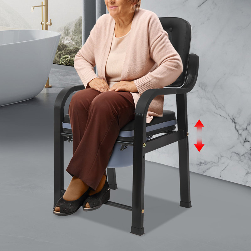 Shower Chair With Commode Adjustment Seat Height