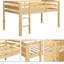 Lit mezzanine simple bas en noyer avec, maximise l'espace au sol, structure en bois massif, confort et style pour la chambre à coucher