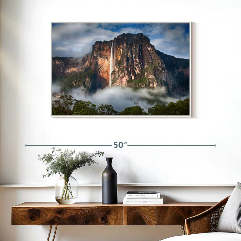Angel Falls, Floating Frame White, 37" X 25"
