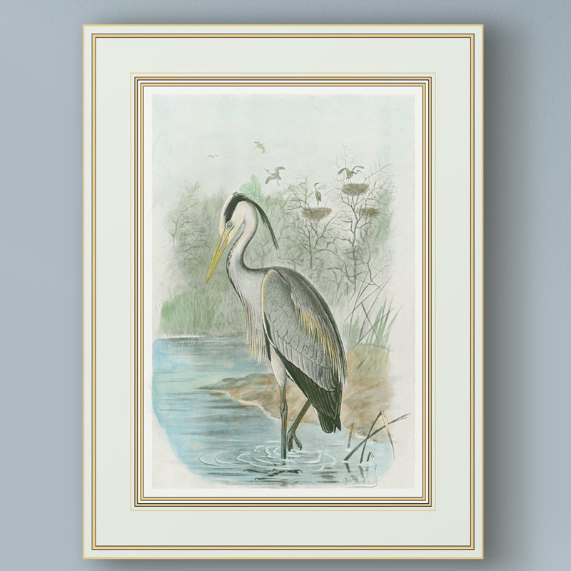 « common héron », reproduction sur toile tendue, H 19 po x l 14 po x P 2 po