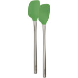 Tovolo Flex-Core Stainless Steel Handled Mini Spatula & Spoonula Set, Kitchen Utensil Set Of 2, Heat-Resistant & BPA-Free Silicone Turner Heads, Safe For Cast Iron & Cookware Dishwasher-Safe