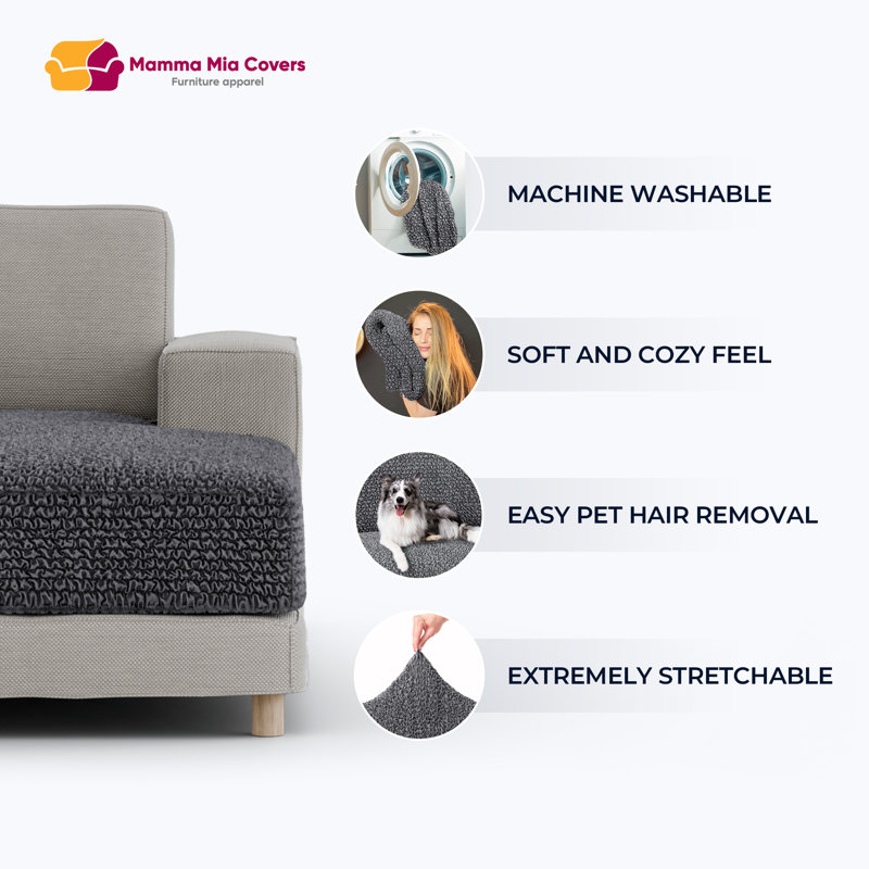 Mango Stretch T-Cushion Sofa Cover with Elastic Closure