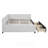 Upholstered Daybed with 2 Storage Drawers, Twin Size Sofa Bed Frame, No Box Spring Needed, Linen Fabric-1486422510