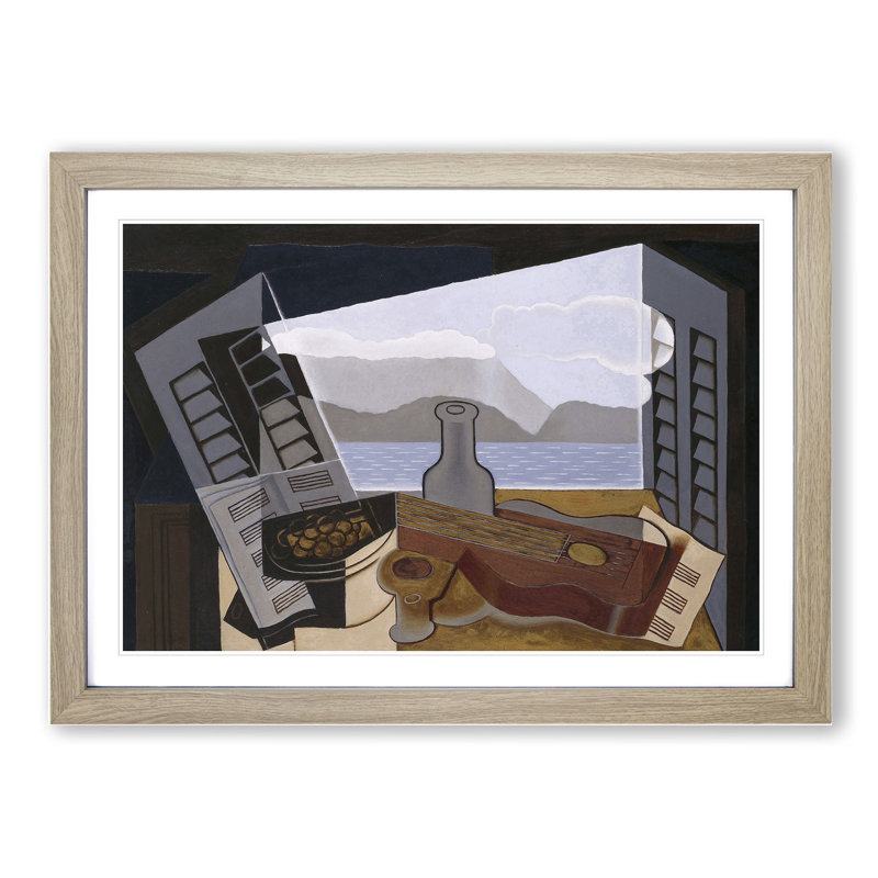Open Window by Juan Gris - Framed Print, 27cm H x 36cm W x 2cm D, Oak Framed