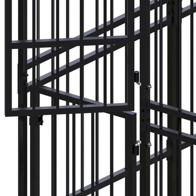 VidaXL Outdoor Dog Kennel Large Dog Cage Dog Cage d'exercice en acier