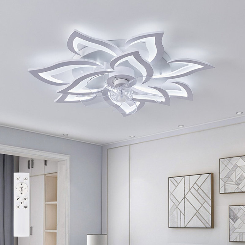 LED Ceiling Fan with Light,Modern Dimmable Ceiling Fan,Silent Ceiling Fan with Remote Control and APP Control