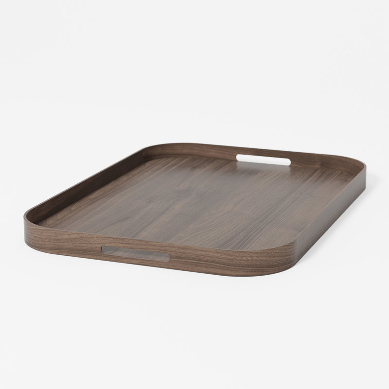 Rhuddlan Solid Wood Tray, 55.80cm W x 39.80cm D x 3.50cm H, Dark Brown Wood