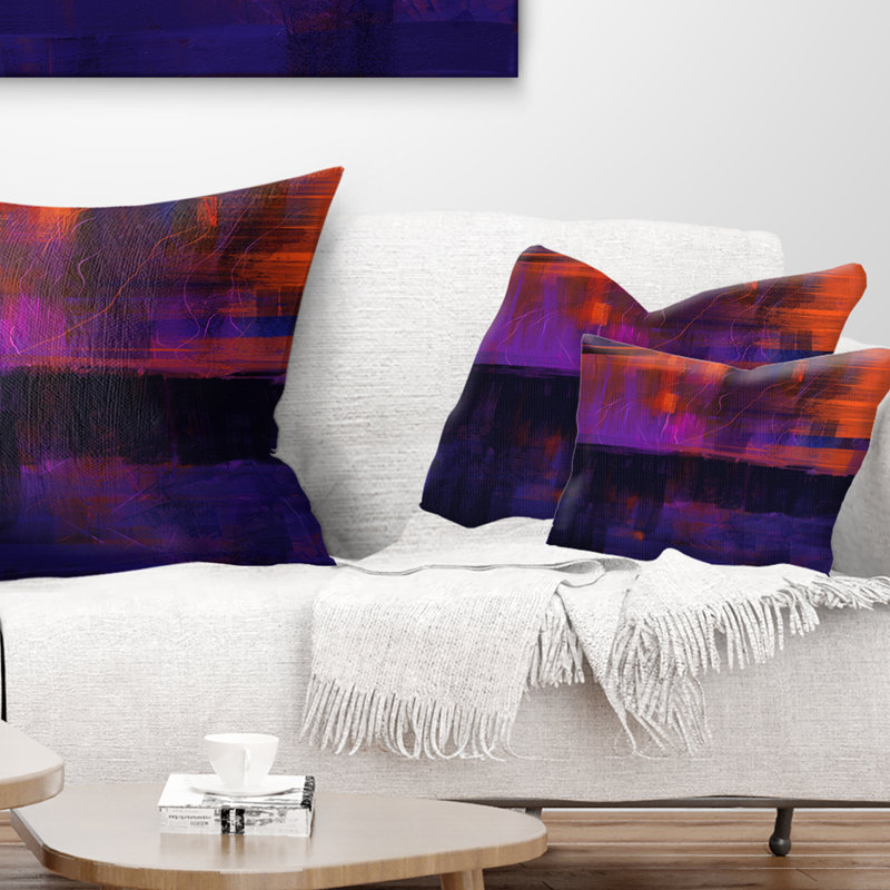 Blue Vs Red Textures - Abstract Printed Pillow