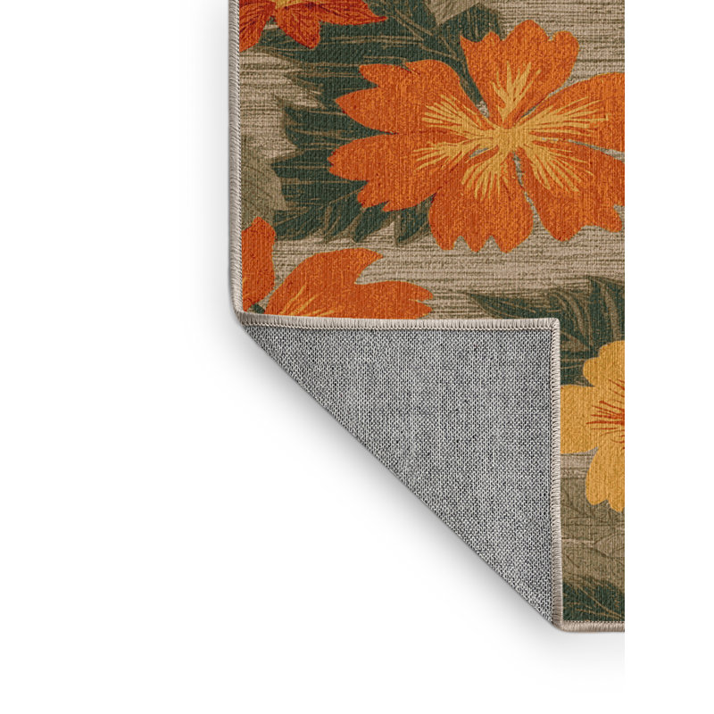 Washable Nasturtium Vegetables Area Rug, Rectangle 8' x 12'