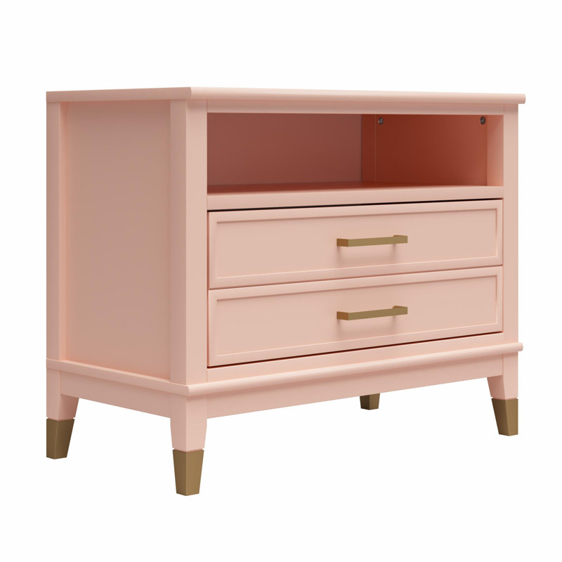 Wespi 1 Drawer Bedside Table, Pink