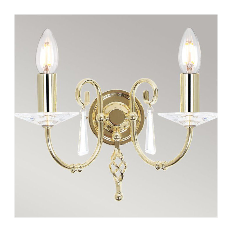 Thebes Candle Wall Light, Polished Brass