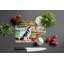 Siberian Husky Christmas Cookies Glass Cutting Board