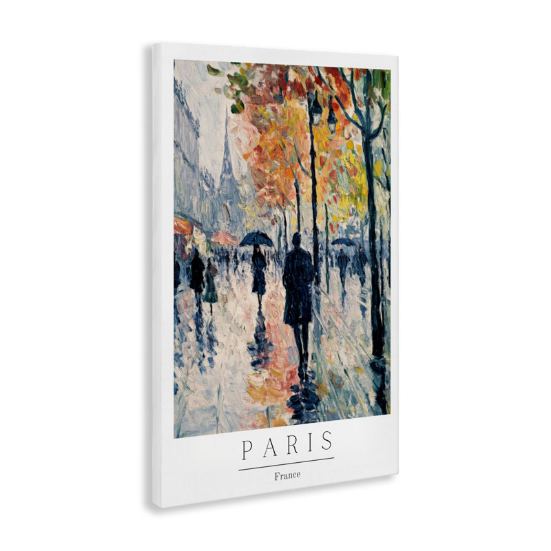 «Autumnal Paris Street Scene», conception par Petal Prints Design, H 36 po x l 24 po