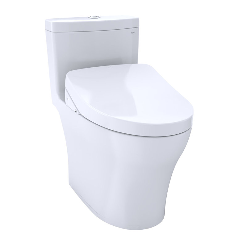 Elongated White Ceramic Dual Flush High Efficiency Toilet with Bidet