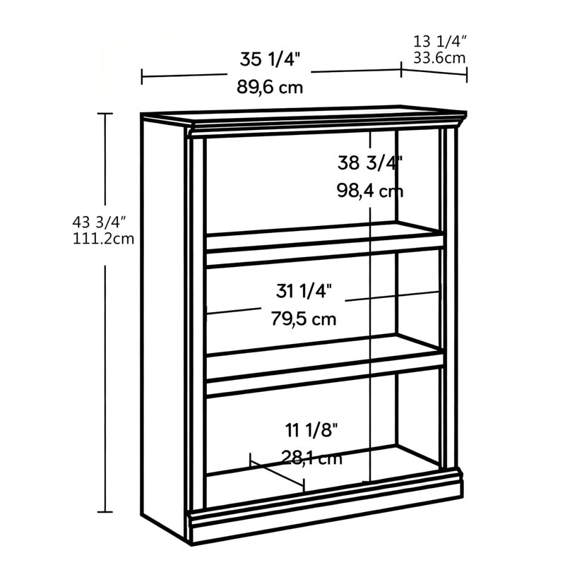 Bibliothèque à 3 tablettes avec tablettes réglables, armoire de rangement élégante pour le bureau personnel, le salon et les coins