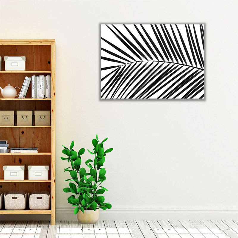 «Palm Tree Leaf On White», reproduction d'art sur toile, H 18 po x l 24 po