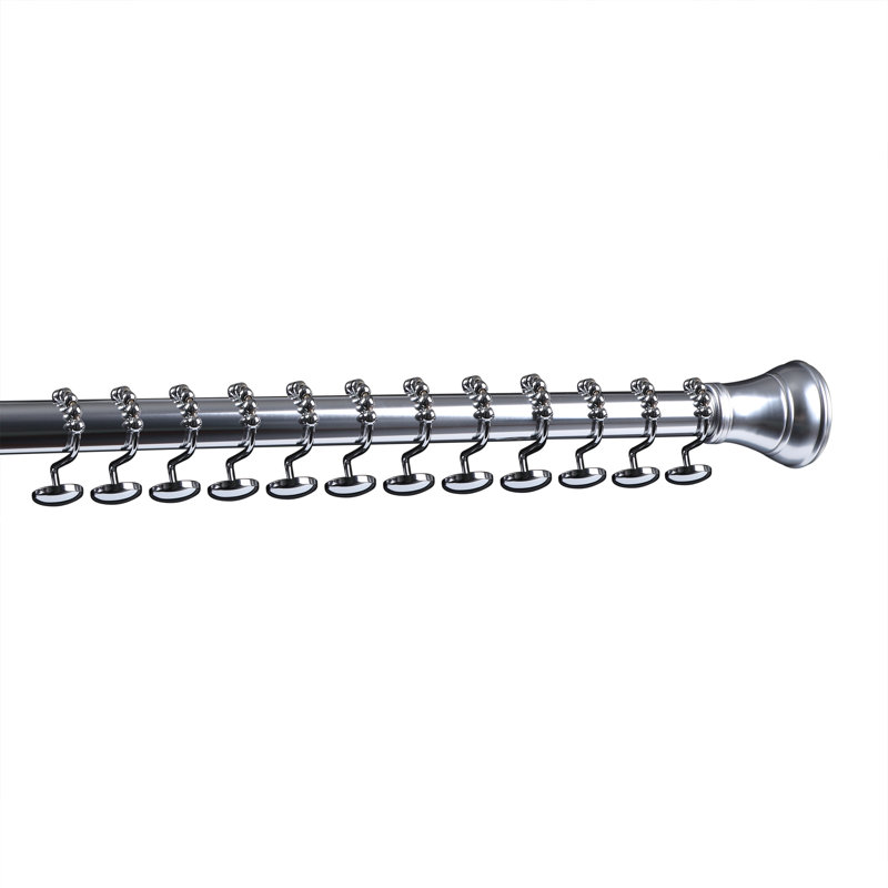 Polished Chrome Single Shower Curtain Hooks Set of 12