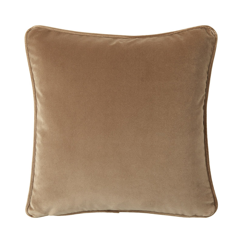 DIVAN Velvet Pillow Cover & Insert, Square 18", Brown