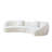 Modern Curved Sectional Sofa, Beige Boucle Upholstered, C-shaped Design, 125'' Living Room  Furniture Couch -168026236