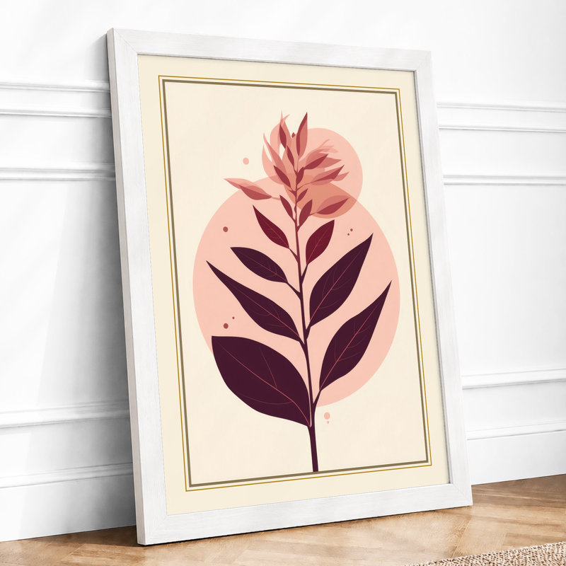 Graduated Form Botanical - Framed Print, A2 - 59.4 x 42.0 cm, White