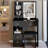 29.2" Small Size Left Drawer Desktop Vanity Table + Cushioned Stool,2 AC+2 USB Power Station,Hair Dryer Bracket,Extra Large Touch Control Sliding LED Mirror,Tri-color Switching,Brightness Adjust