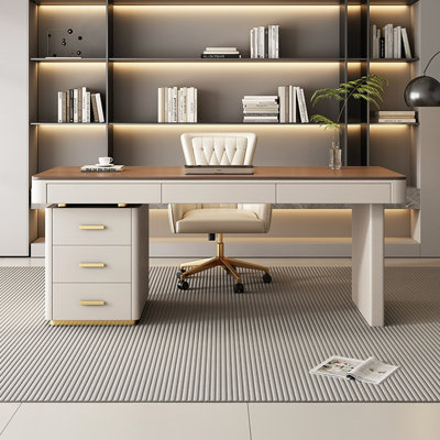 Light Luxury Modern Solid Wood Desk Drawer Cabinet