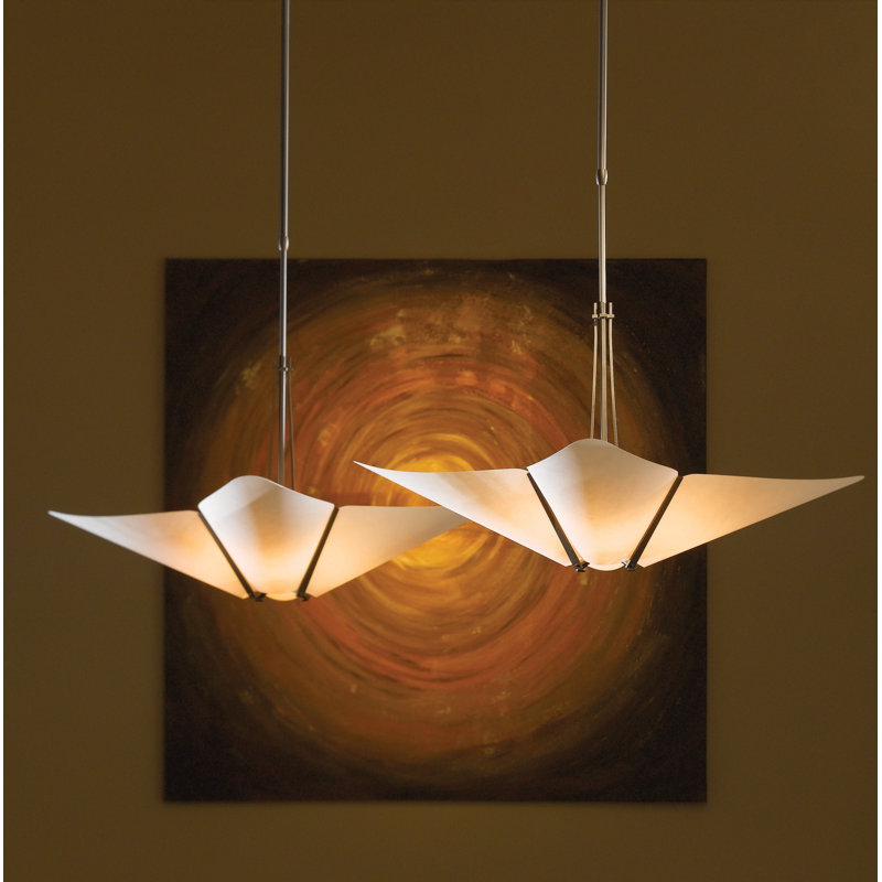 Kirigami 4 - Light Unique/Statement Geometric Pendant, Soft Gold
