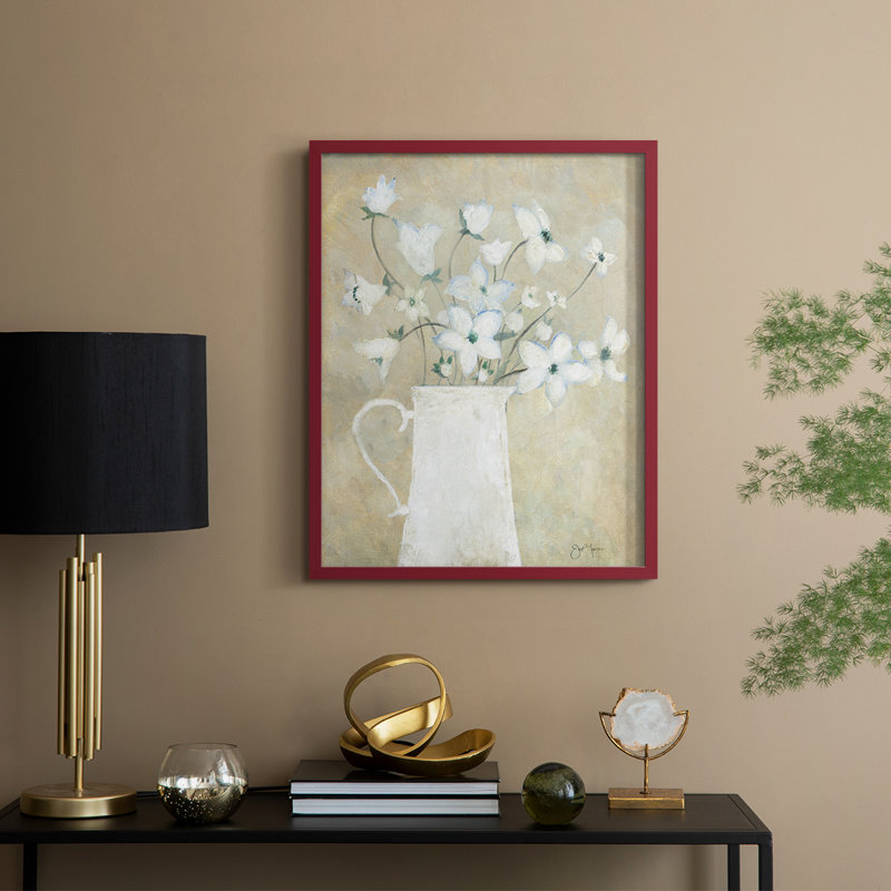 Delicate Bouquet II, reproduction encadrée - bois massif, H 21 po x l 17 po, Rouge