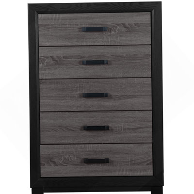 Commode verticale en bois manufacturé avec 5 tiroirs