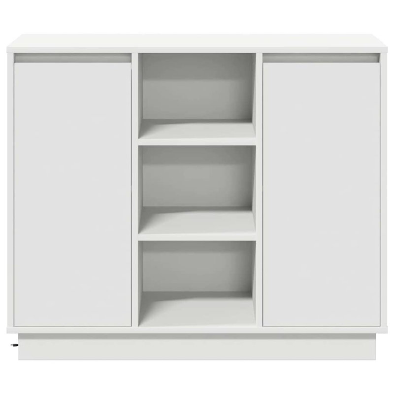 LED Sideboard with LED Strip Lights Engineered Wood Modern Storage Home, Gray
