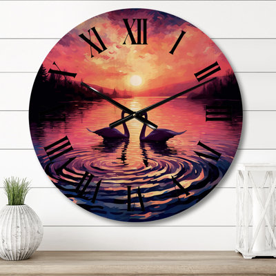Horloge murale Swans in Love
