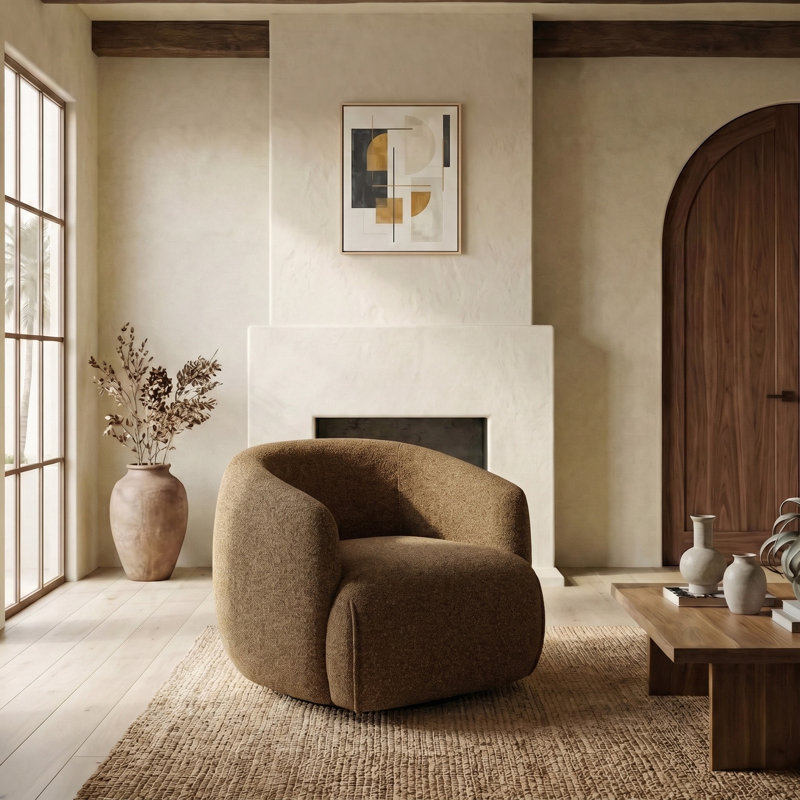 Fauteuil d'appoint Margaret Barrel, Brun