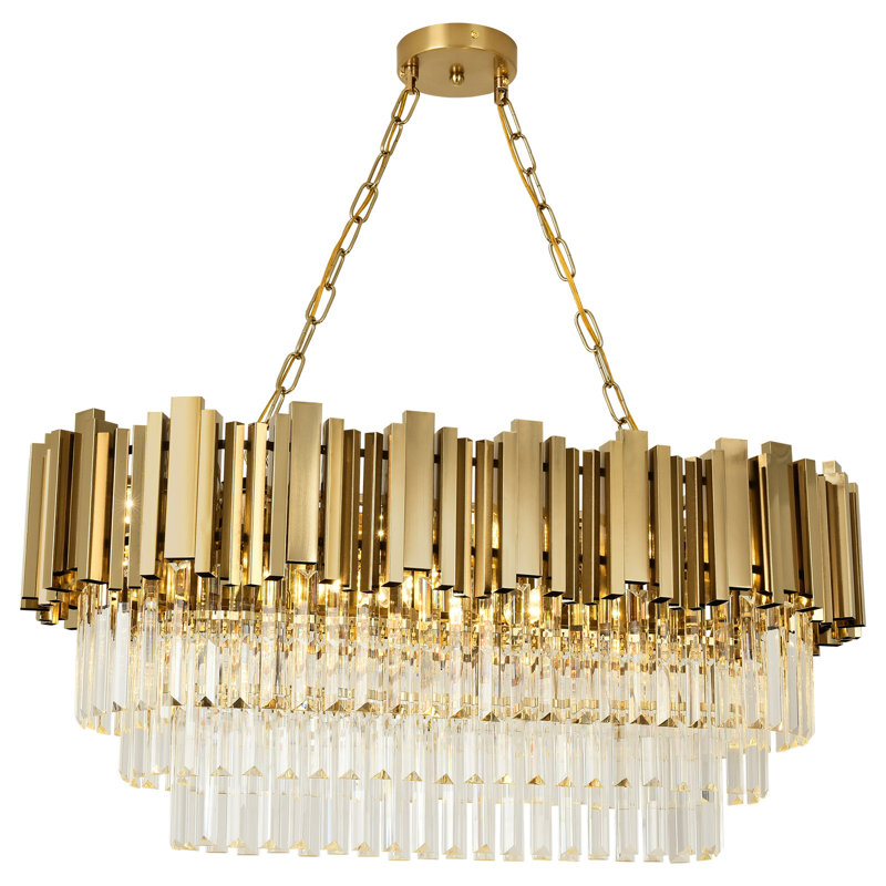 Torina 8-light chandelier, Gold